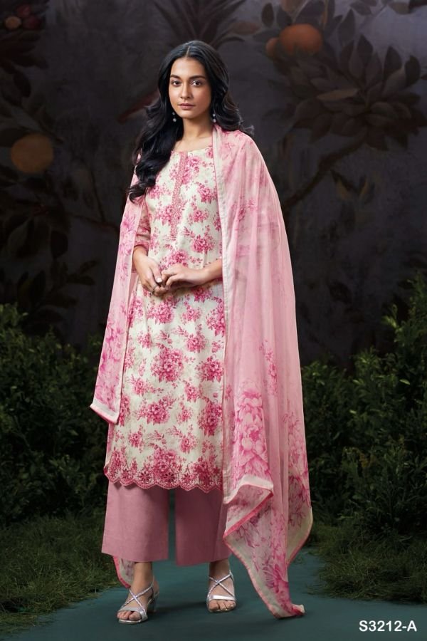 Ganga Fashion Christine S3212 Cotton Satin Ladies Suits S3212-A
