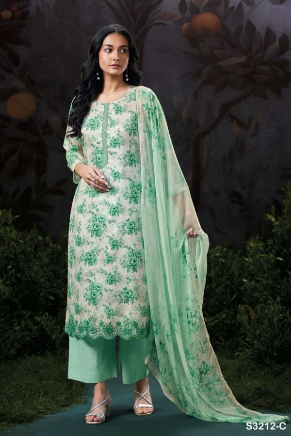 Ganga Fashion Christine S3212 Cotton Satin Ladies Suits S3212-C