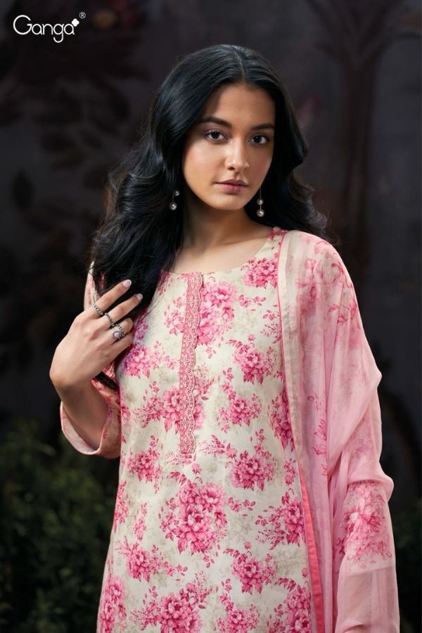 Ganga Fashion Christine S3212 Cotton Satin Ladies Suits S3212-A