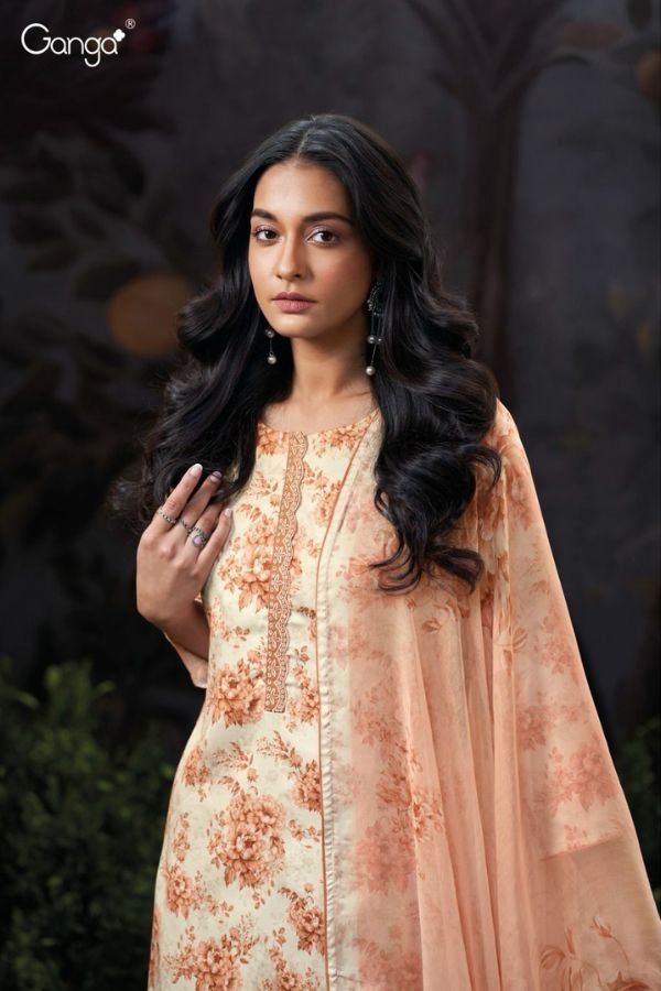 Ganga Fashion Christine S3212 Cotton Satin Ladies Suits S3212-B