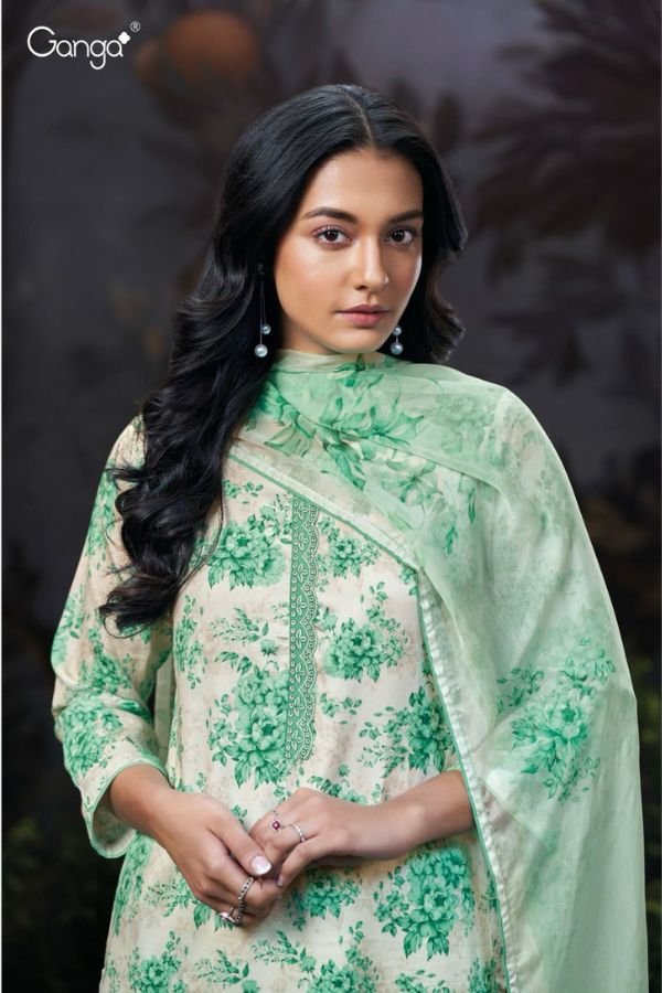 Ganga Fashion Christine S3212 Cotton Satin Ladies Suits S3212-C