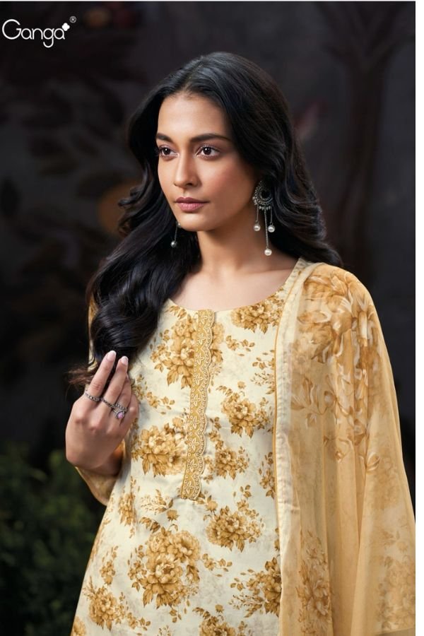 Ganga Fashion Christine S3212 Cotton Satin Ladies Suits S3212-D