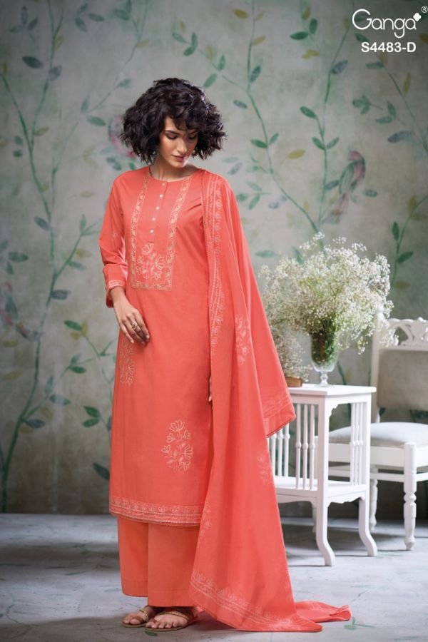 Ganga Fashion Delilah S4483 Cotton Ladies Suits S4483-D