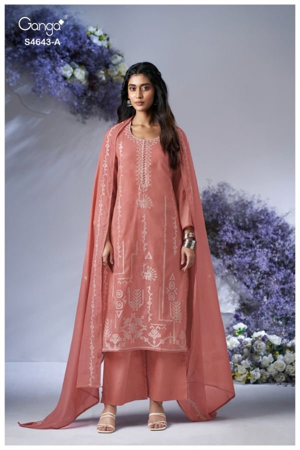 Ganga Fashion Hansie S4643 Mul Ladies Suit S4643-A