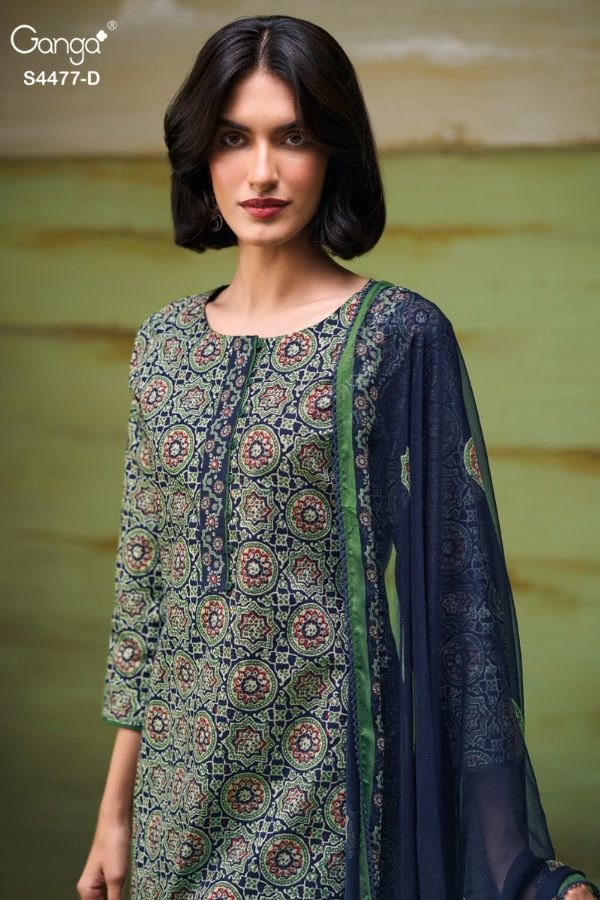 Ganga Fashion Ishreen S4477 Cotton Ladies Suits S4477-D Ganga Fashion Ishreen S4477 Cotton Ladies Suits S4477-D
