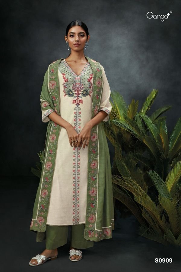 Ganga Fashion Katie S0909 Silk Ladies Suit S0909-A