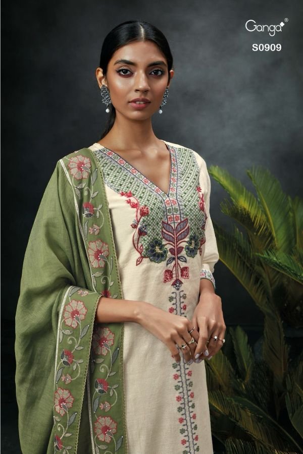 Ganga Fashion Katie S0909 Silk Ladies Suits S0909