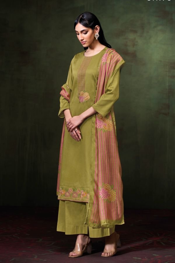 Ganga Fashion Keziaa S4411 Cotton Satin Ladies Suits S4411-C