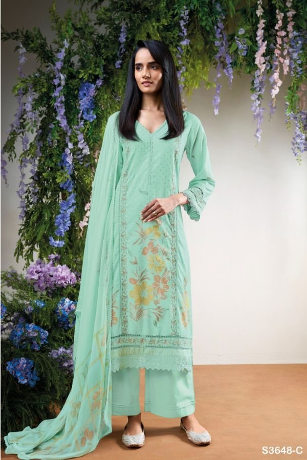 Ganga Fashion Nyomi S3648 Cotton Ladies Suits S3648-C