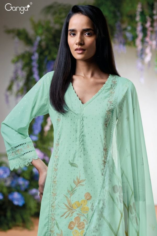 Ganga Fashion Nyomi S3648 Cotton Ladies Suits S3648-C