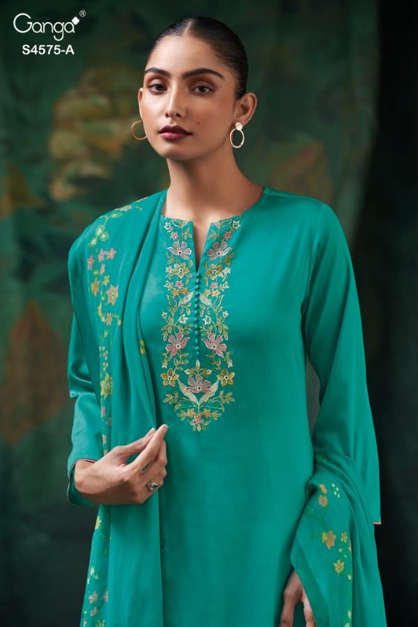 Ganga Fashion Paloma S4575 Cotton Satin Ladies Suit S4575-A