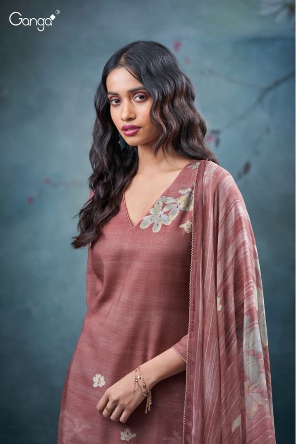 Ganga Fashion Pankhuri S3656 Cotton Linen Ladies Suits S3656-B