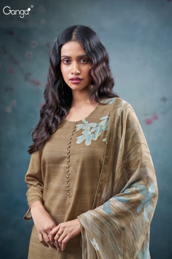 Ganga Fashion Pankhuri S3656 Cotton Linen Ladies Suits S3656-D