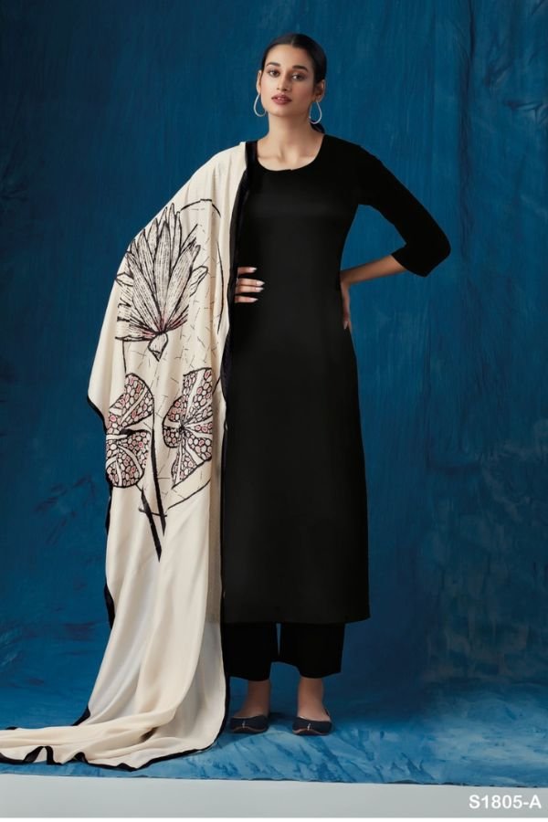 Ganga Fashion Selvi S1805 Cotton Satin Ladies Suit S1805-A