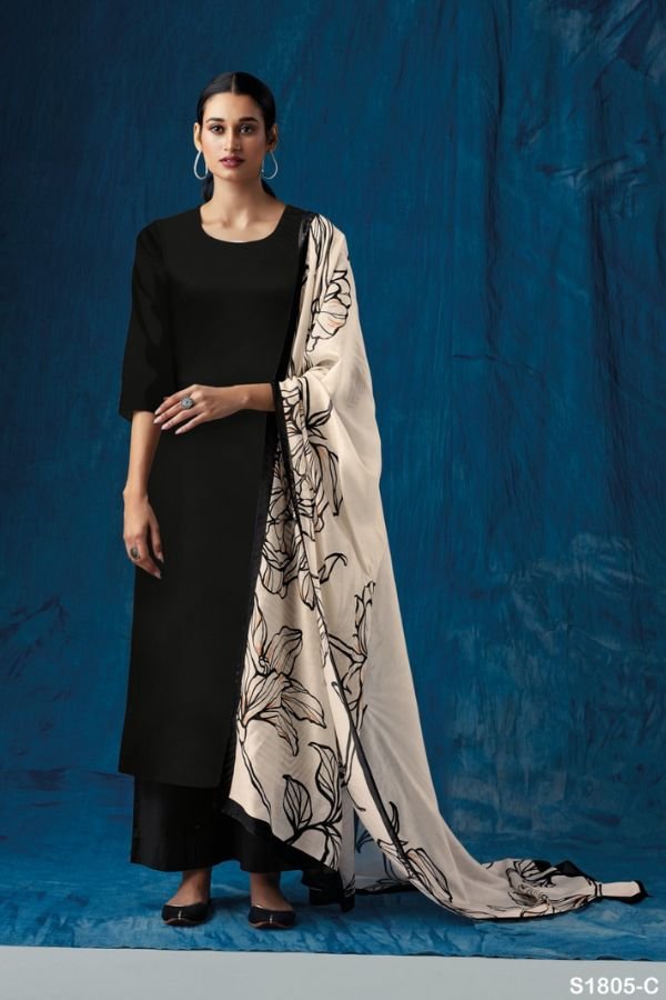 Ganga Fashion Selvi S1805 Cotton Satin Ladies Suit S1805-C