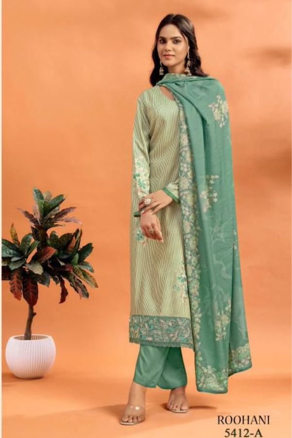 Glossy Simar Roohani Lawn Cotton Printed Salwar Suits 5412-A