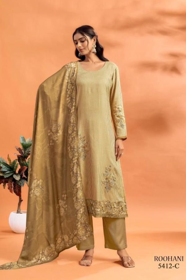 Glossy Simar Roohani Lawn Cotton Printed Salwar Suits 5412-C