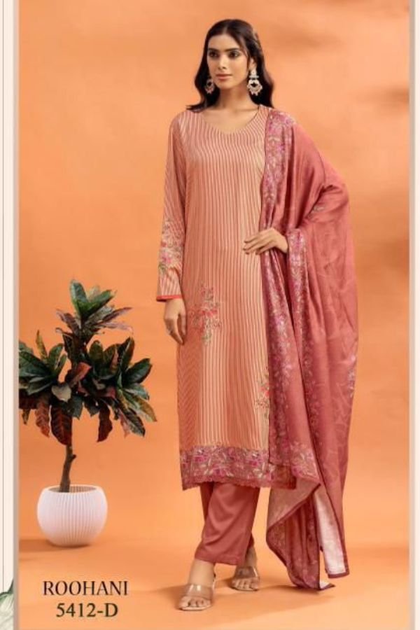 Glossy Simar Roohani Lawn Cotton Printed Salwar Suits 5412-D