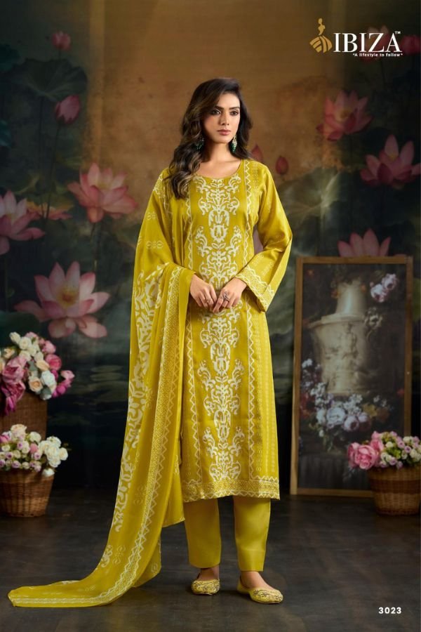 Ibiza Italian Vega 2 Jaam Cotton Printed Ladies Suit 3023