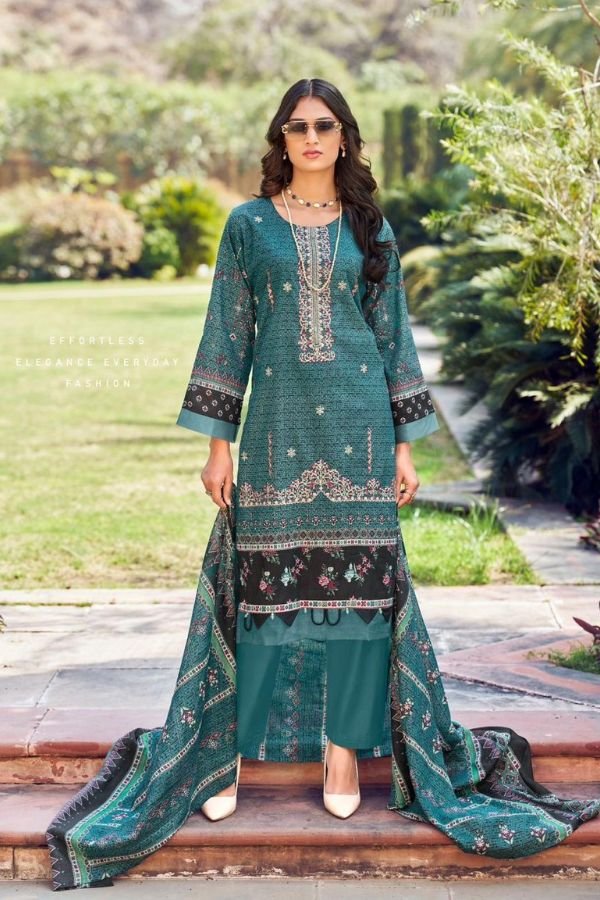 Ishaal Prints Embroidered 19 Unstitched Ladies Suit 19008