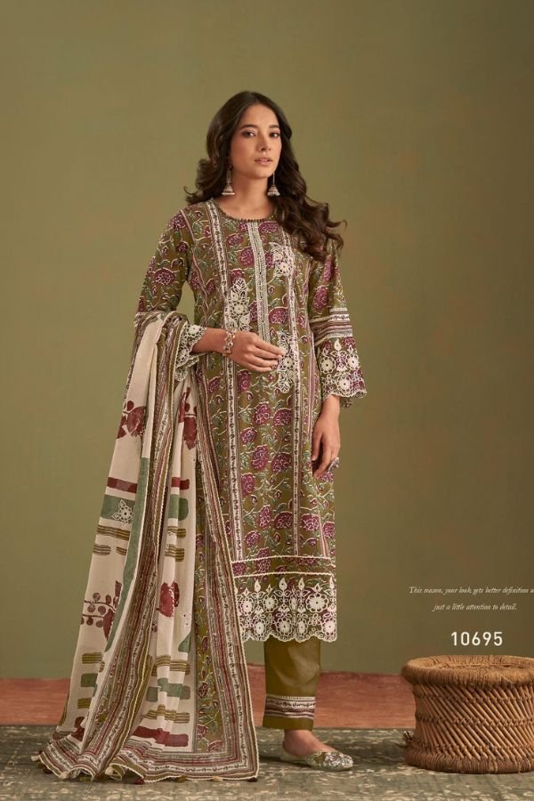 Jay Vijay Prints Jahan 3 Cotton Unstitched Salwar Suits 10695