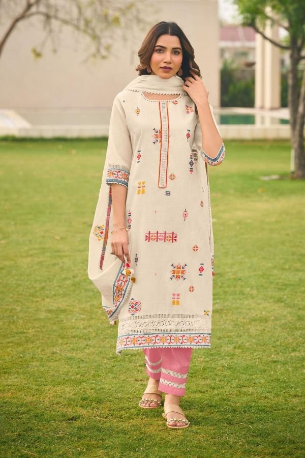 Jay Vijay Prints Kasuti Cotton Unstitched Salwar Suits 9975