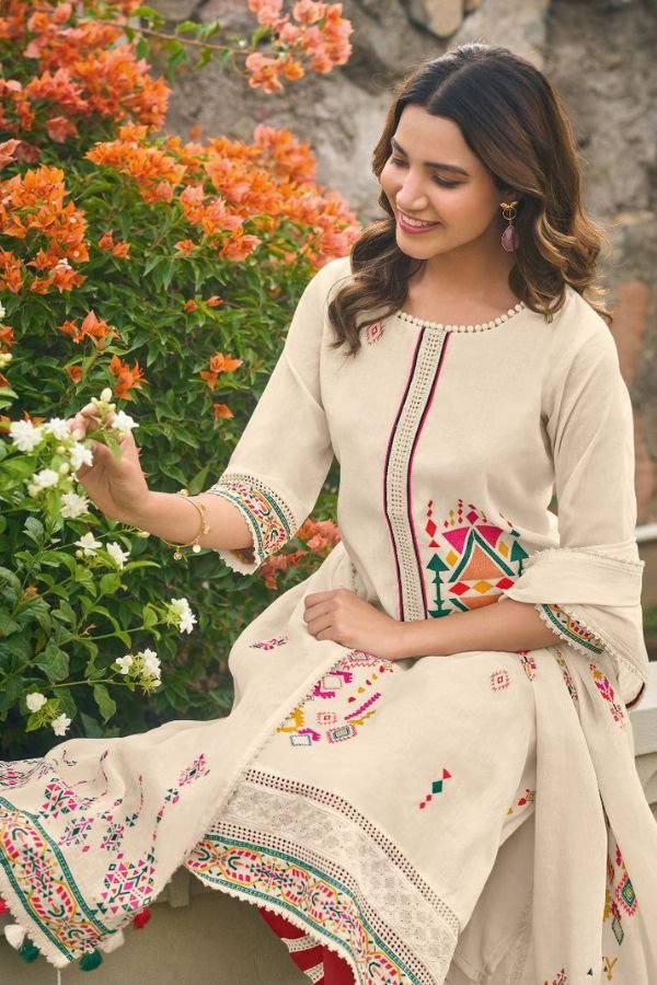 Jay Vijay Prints Kasuti Cotton Unstitched Salwar Suits 9971