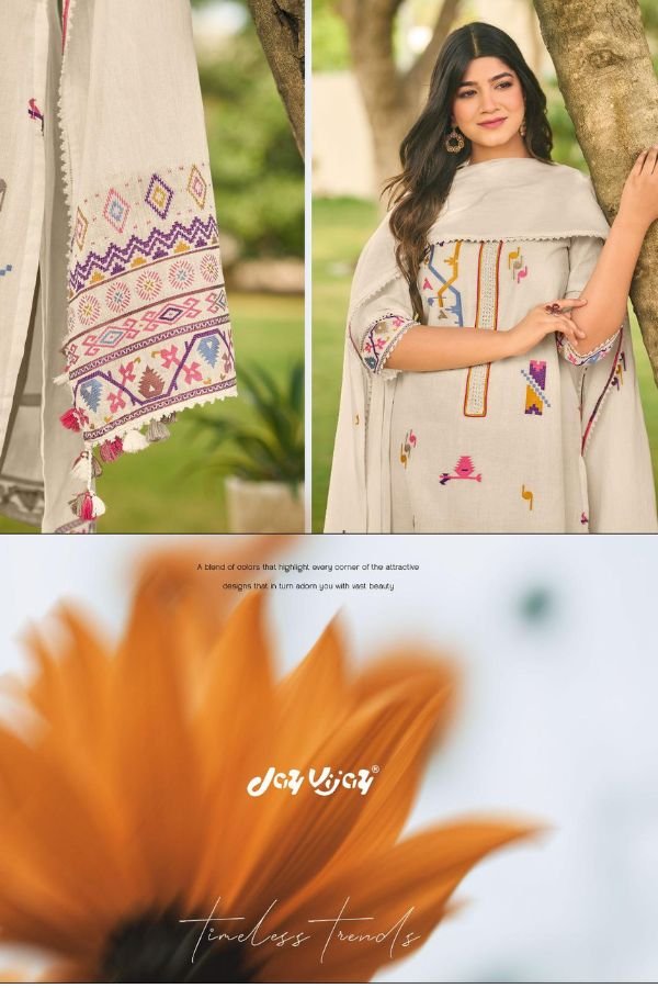 Jay Vijay Prints Kasuti Cotton Unstitched Salwar Suits 9972