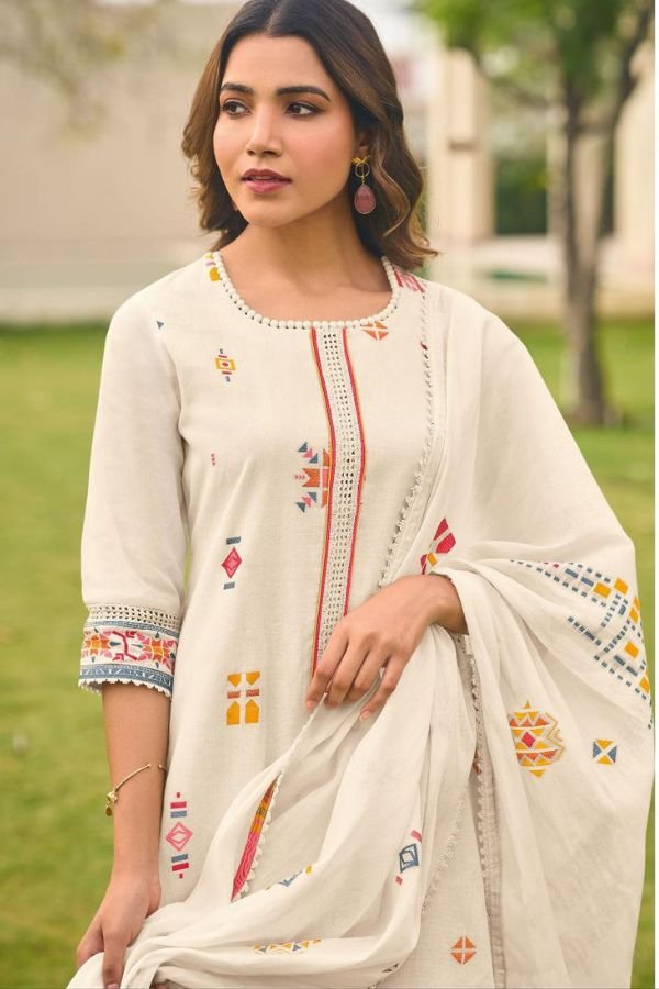 Jay Vijay Prints Kasuti Cotton Unstitched Salwar Suits 9975