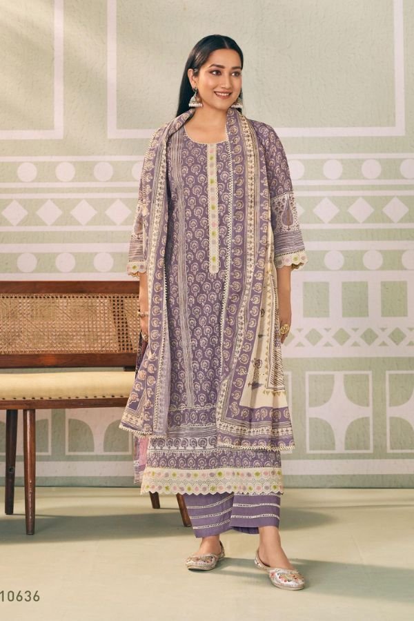 Jay Vijay Prints Motifs Cotton Unstitched Salwar Suits 10636