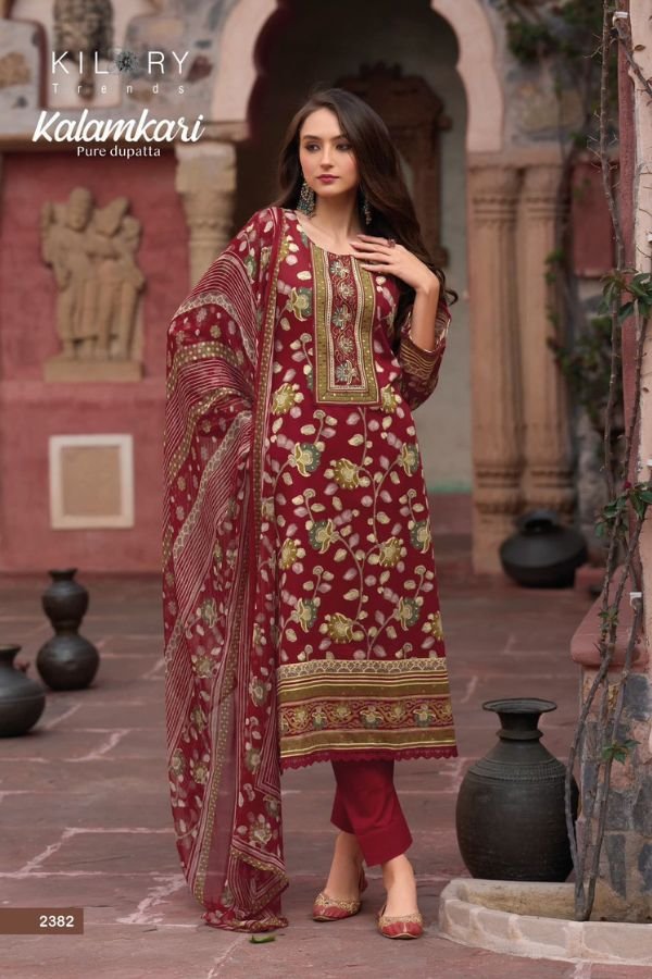 Kilory Trends Kalamkari Jamm Cotton Salwar Suit 2382