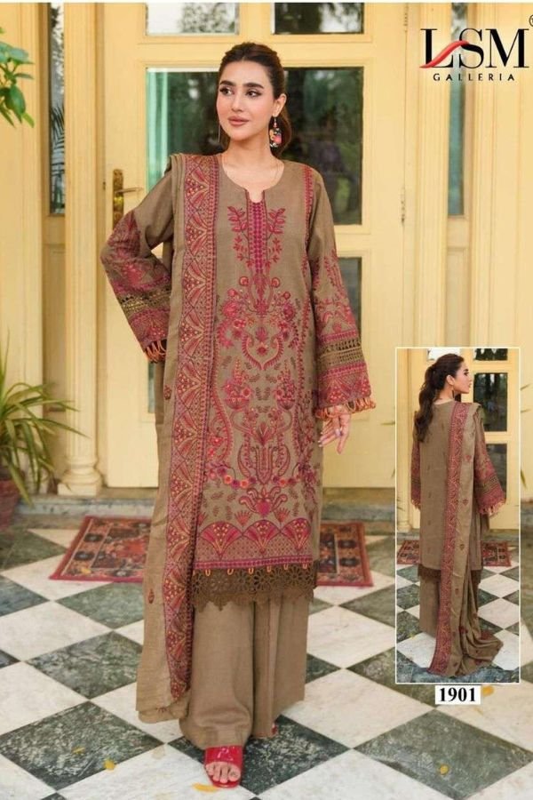 LSM Galleria Parian Dream Heavy Luxury Lawn Collection-19 Suit 1901