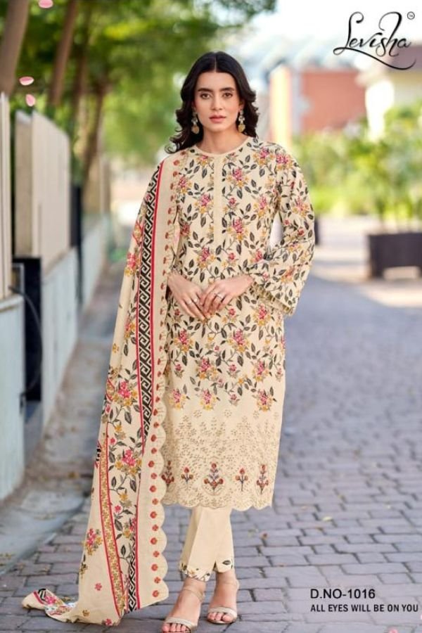 Levisha Nawazish Cotton Pakistani Style Ladies Suit 1016
