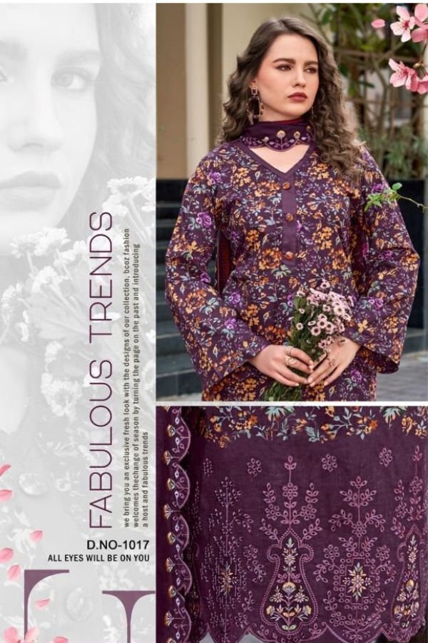 Levisha Nawazish Cotton Pakistani Style Ladies Suit 1017