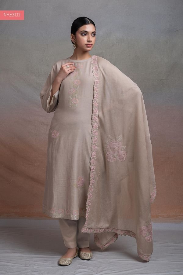 Naariti Anahat Mul Chanderi Unstitched Ladies Suit AGOG-01