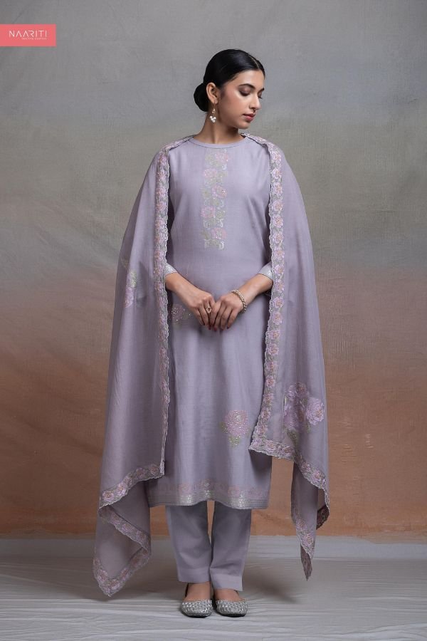 Naariti Anahat Mul Chanderi Unstitched Ladies Suit AGOG-02