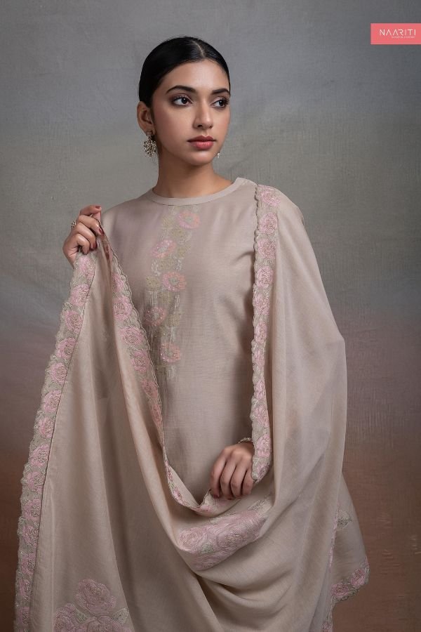 Naariti Anahat Mul Chanderi Unstitched Ladies Suit AGOG-01