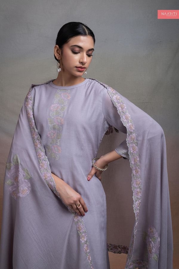 Naariti Anahat Mul Chanderi Unstitched Ladies Suit AGOG-02