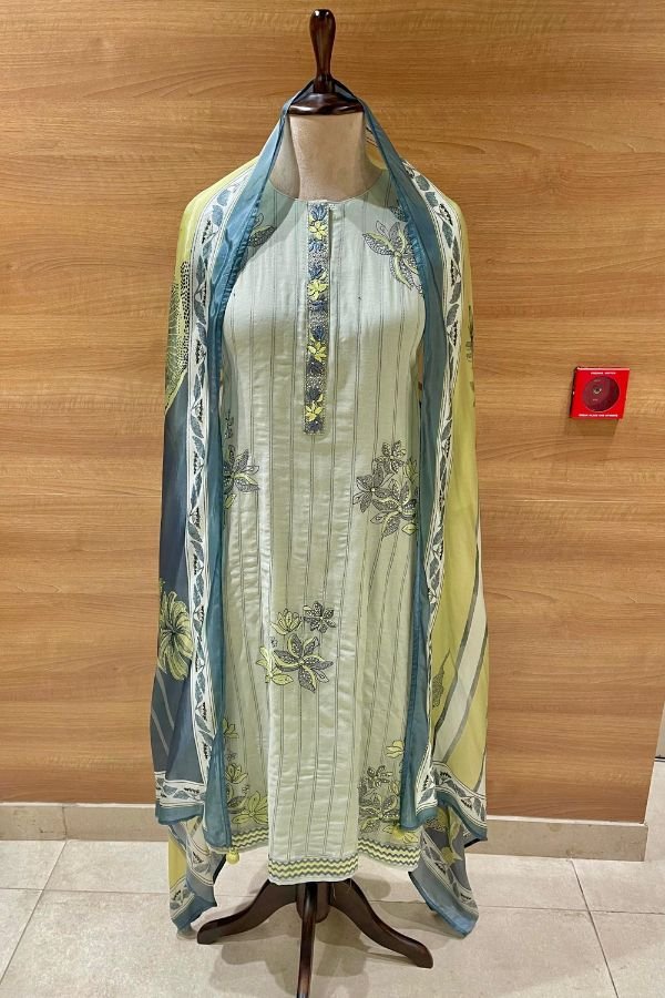 Naariti Kiwaar Mul Chanderi Unstitched Ladies Suit AGOG-01