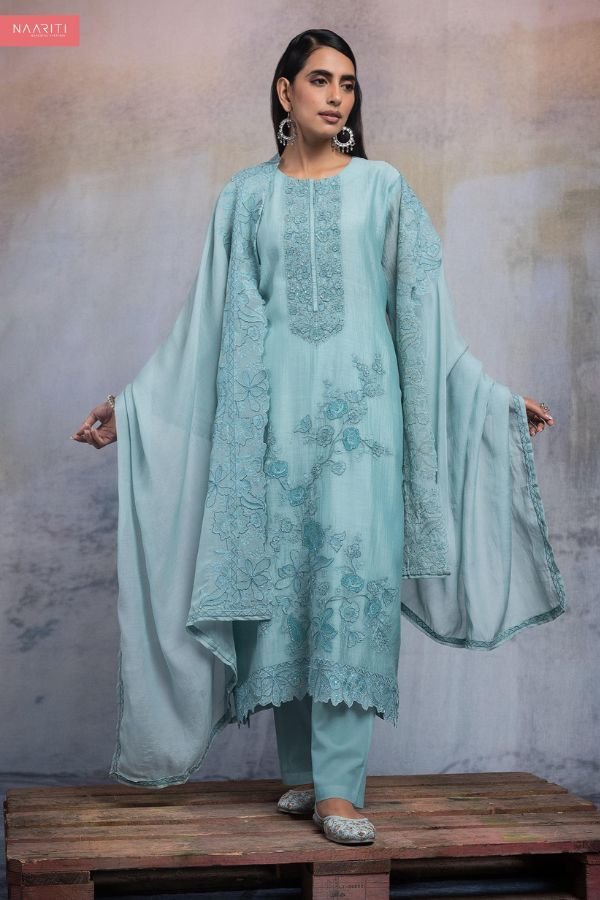 Naariti Uveen Mul Chanderi Unstitched Ladies Suit AGOG-01
