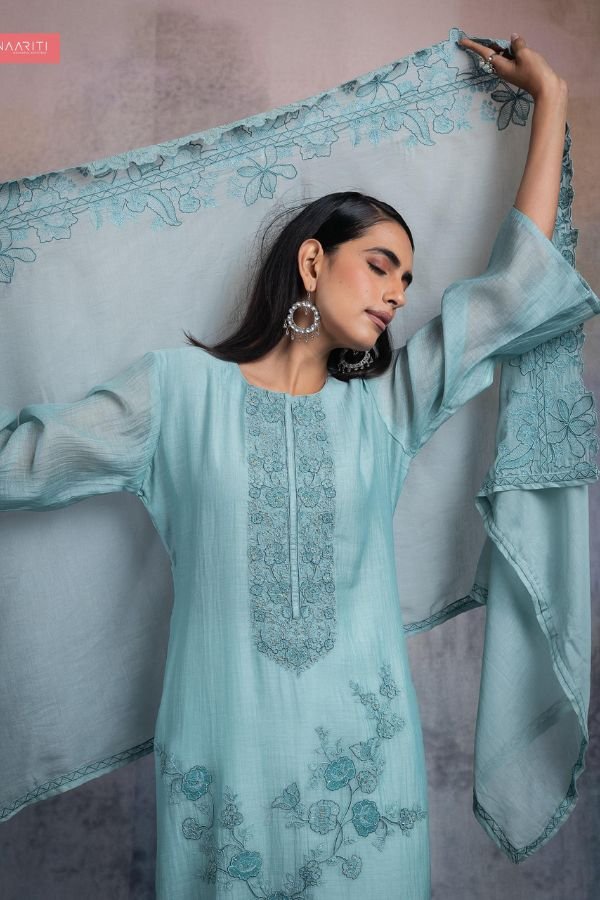 Naariti Uveen Mul Chanderi Unstitched Ladies Suit AGOG-01