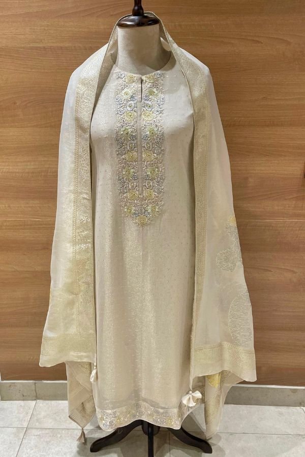 Naariti Warshi Spr 2599 Tissue Silk Unstitched Ladies Suit AGOG-01