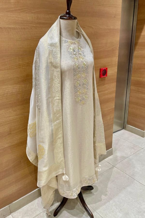 Naariti Warshi Spr 2599 Tissue Silk Unstitched Ladies Suit AGOG-01