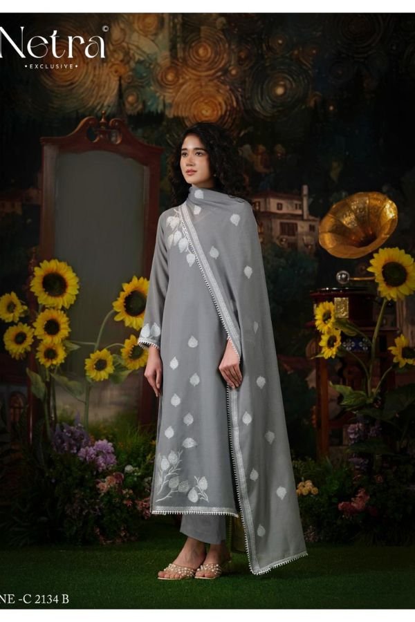 Netra Exclusive Eva Pure Banarasi Mul Suit NE-C 2134 A