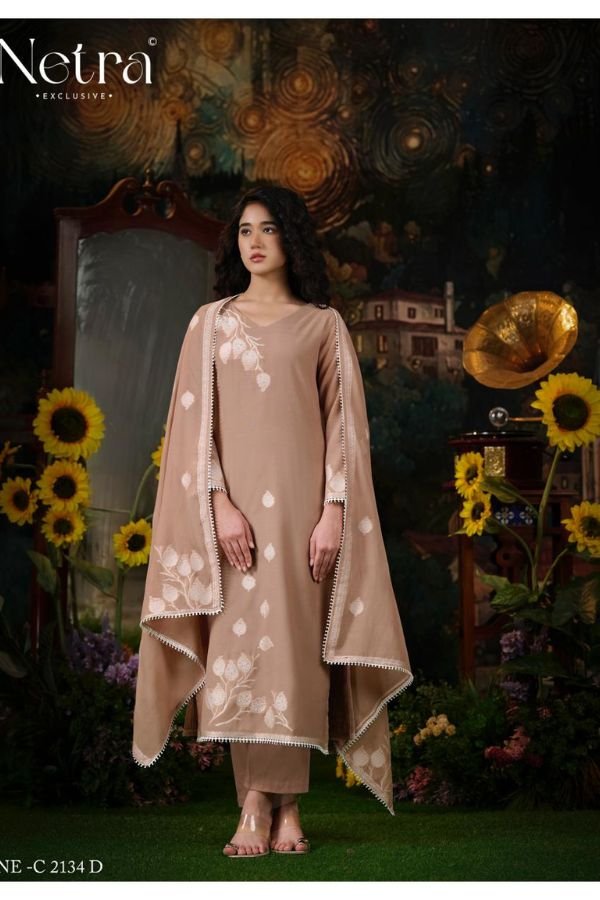 Netra Exclusive Eva Pure Banarasi Mul Suit NE-C 2134 D