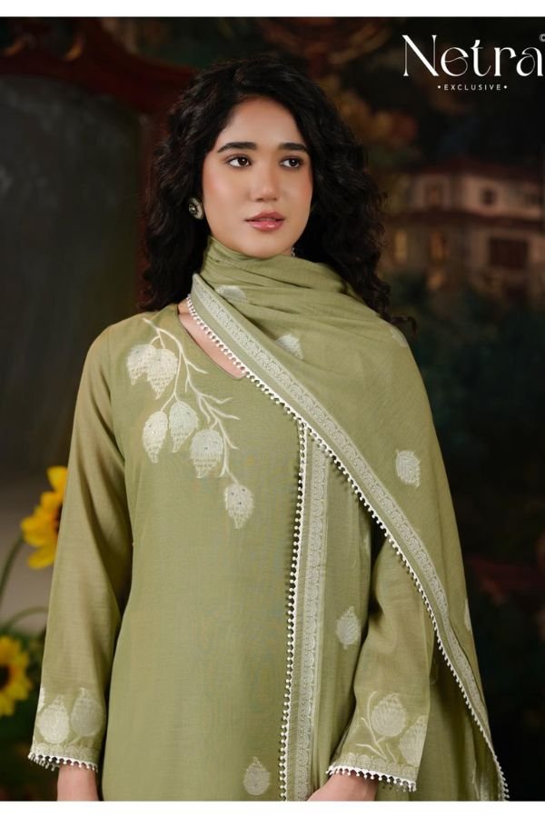 Netra Exclusive Eva Pure Banarasi Mul Suit NE-C 2134 C