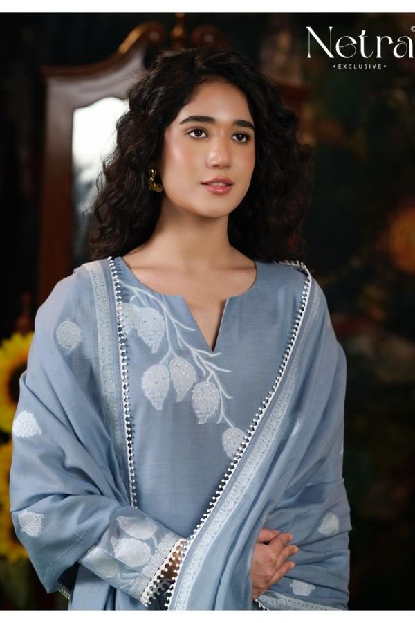 Netra Exclusive Eva Pure Banarasi Mul Suit NE-C 2134 E