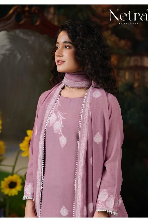 Netra Exclusive Eva Pure Banarasi Mul Suit NE-C 2134 F