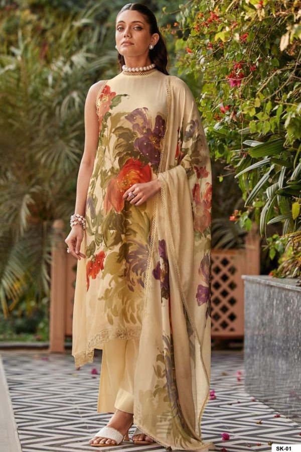Varsha Fashion Summer Kiss Chinnon Chiffon Ladies Suit SK-01