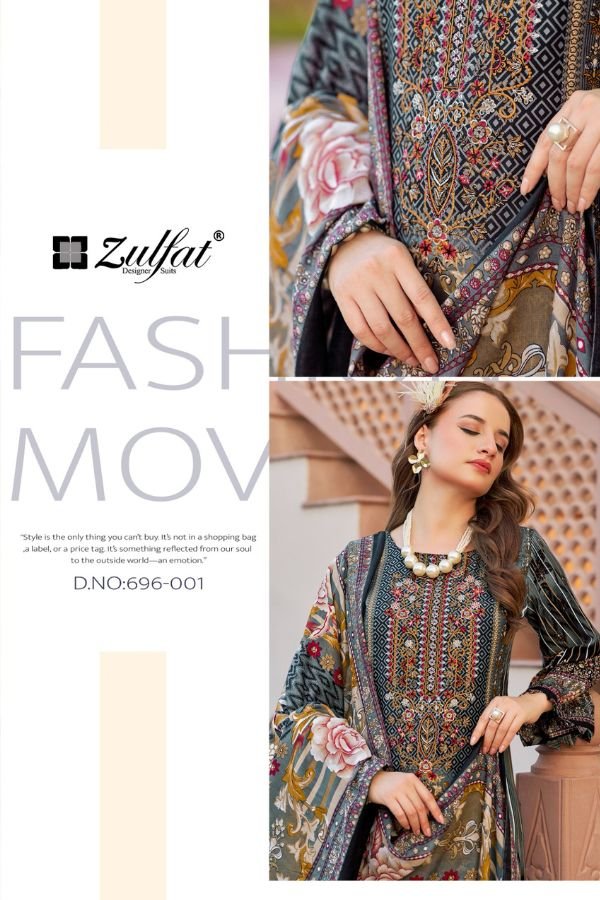 Zulfat Designer Studio Sanam Rayon Salwar Suits 696-001